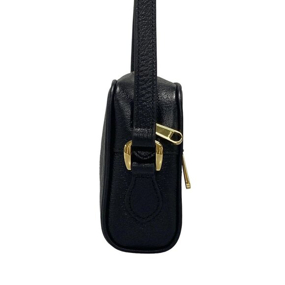 Auth GUCCI Shelly (Web) 719885 Black Green Red Leather Shoulder Bag - Picture 6 of 15